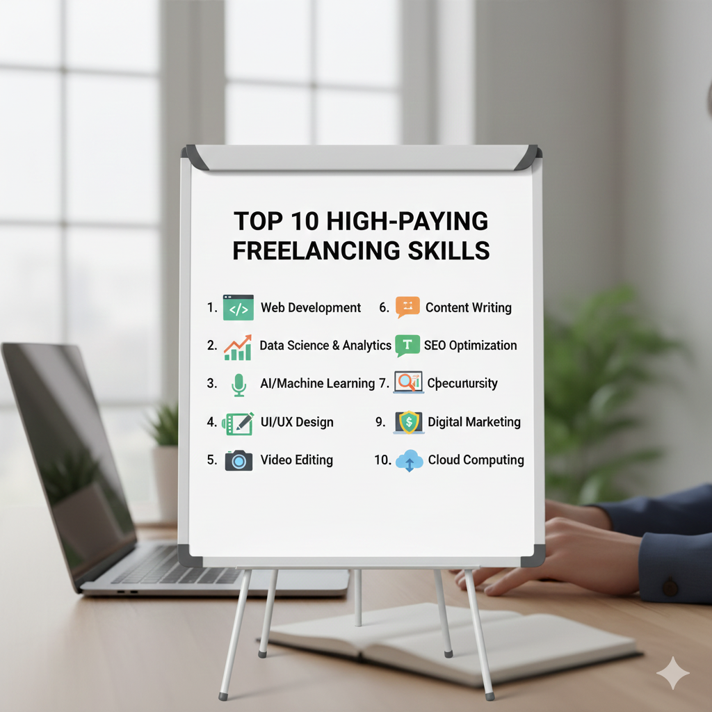 फ्रीलांसिंग में सबसे ज्यादा पैसे कमाने वाली 10 स्किल्स ( Top 10 high paying freelance skill )
